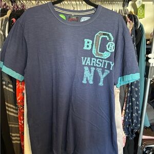Bench Semi Fitted Blue and Aqua Varsity Tee